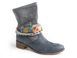Chaussure ELLE ITALIA BOTI X3:CUIR/BLEU